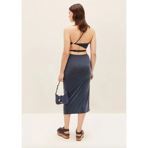 JACQUEMUS La Jupe Espelho Skirt in Navy XLarge New Womens Midi Jersey - Picture 14 of 15